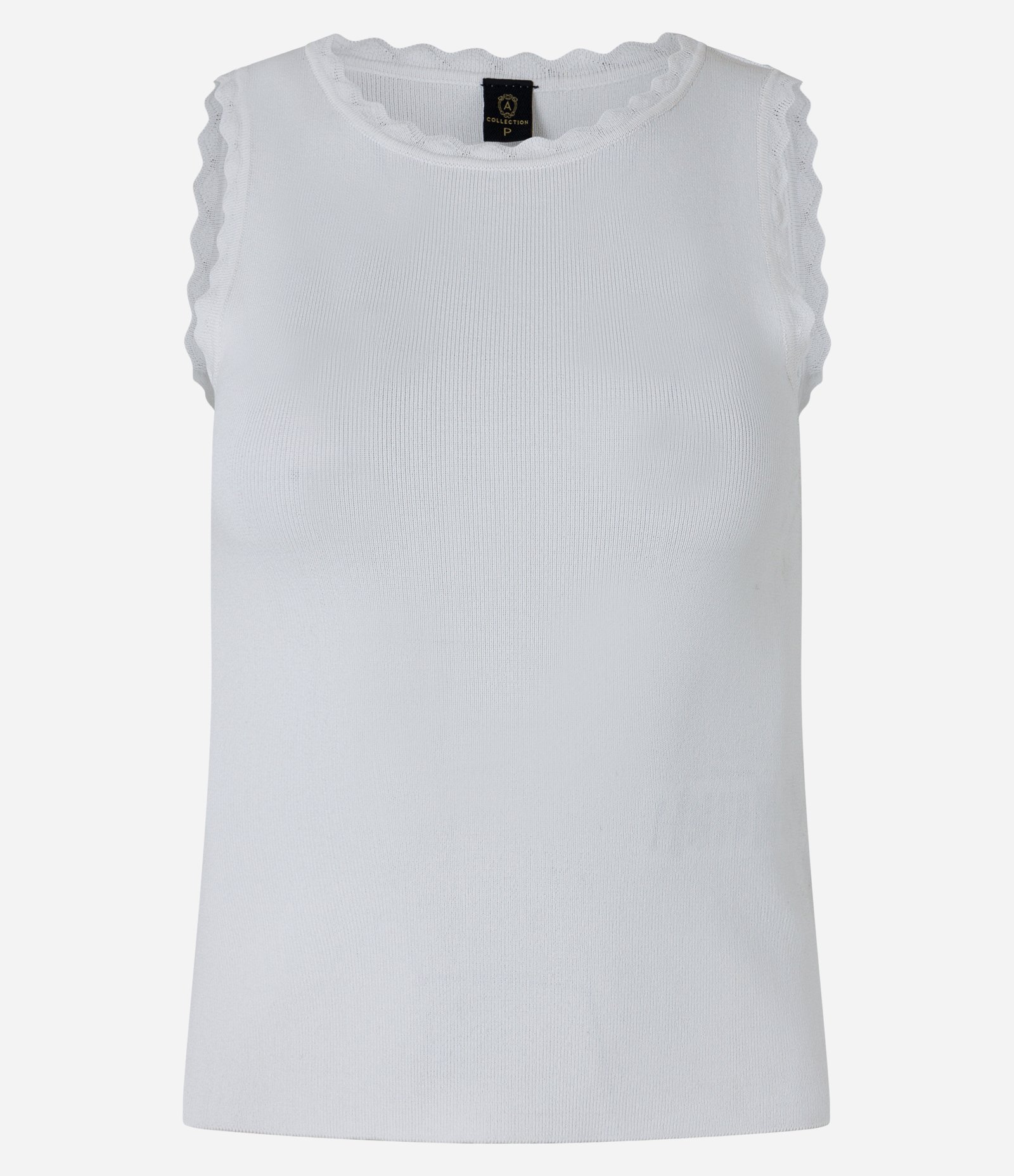 Blusa Regata em Tricô com Ondinhas Branco 5