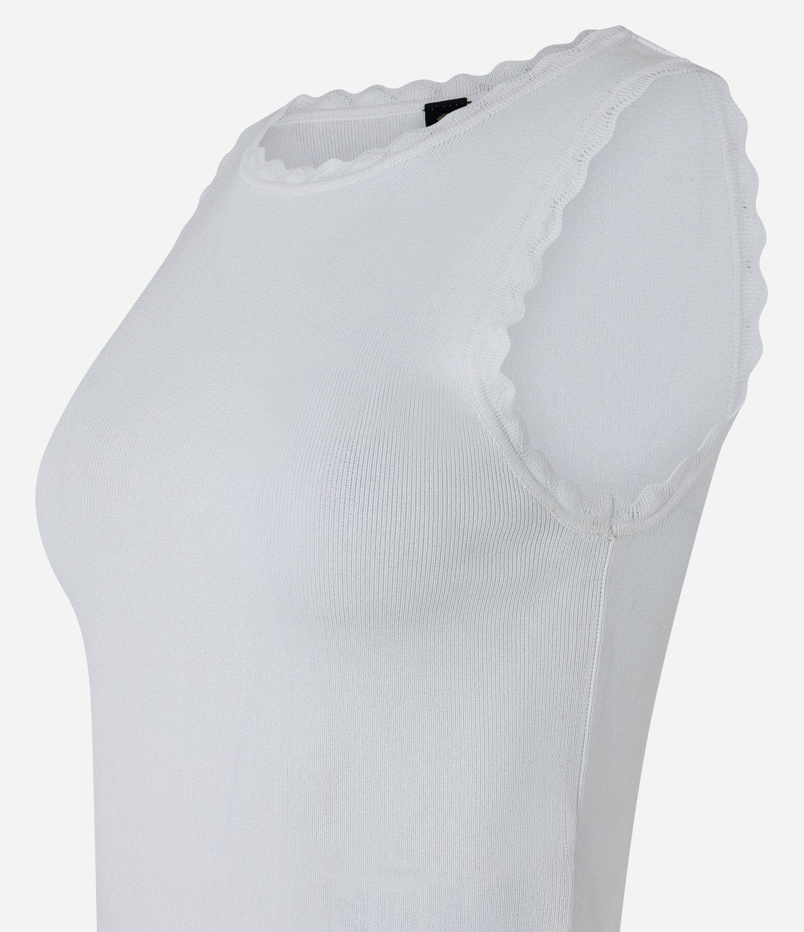 Blusa Regata em Tricô com Ondinhas Branco 6