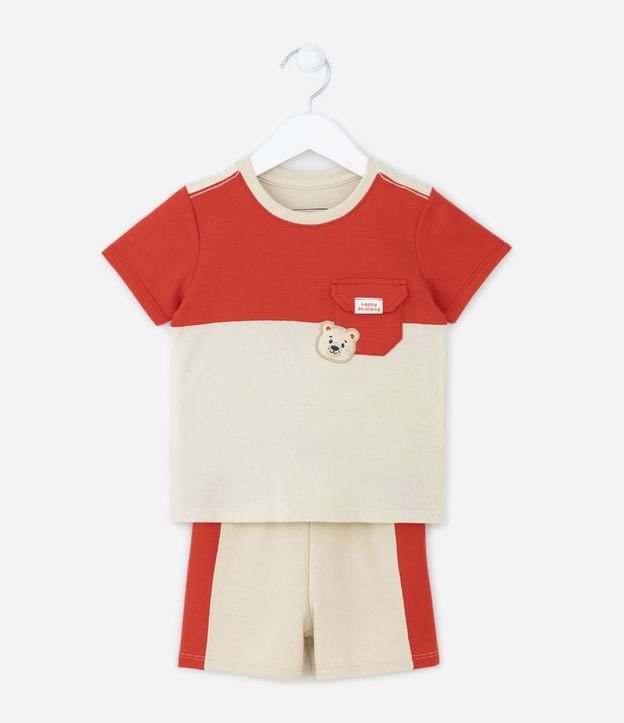 Conjunto Infantil com Recortes Laterais e Bolsinho - Tam 1 a 5 anos