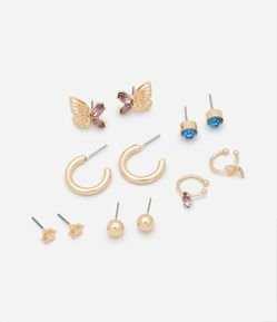 Kit 06 Brincos em Metal com Diferentes Formatos