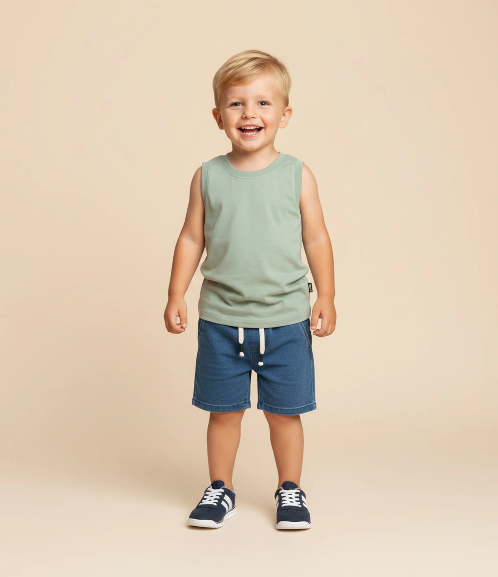 Regata Básica Infantil em Algodão - Tam 1 a 5 Anos Verde Claro 1