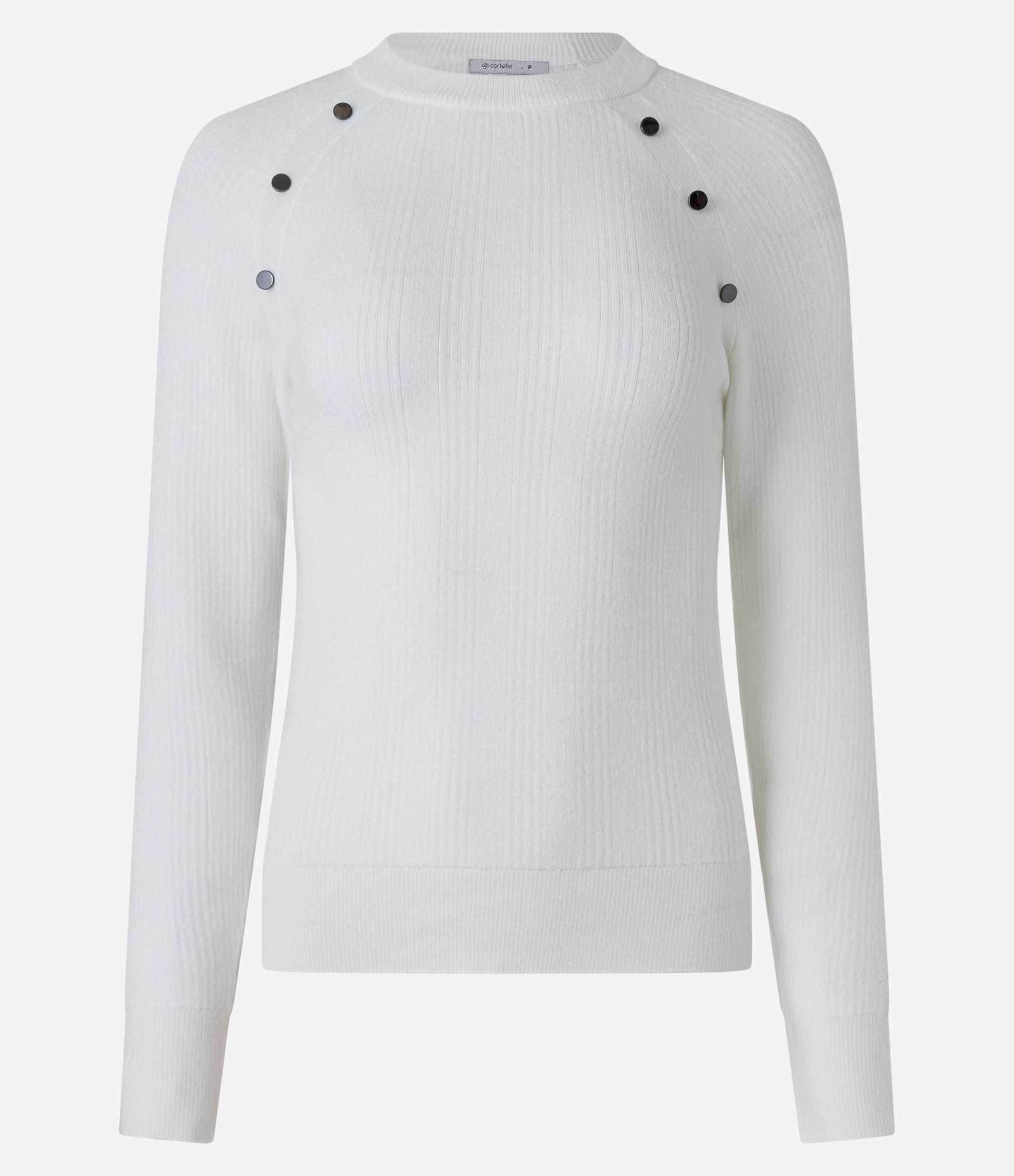Blusa em Tricô com Mini Botões no Ombro Branco 6