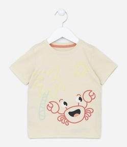 Camiseta Infantil com Estampa de Caranguejo - Tam 1 a 5 anos