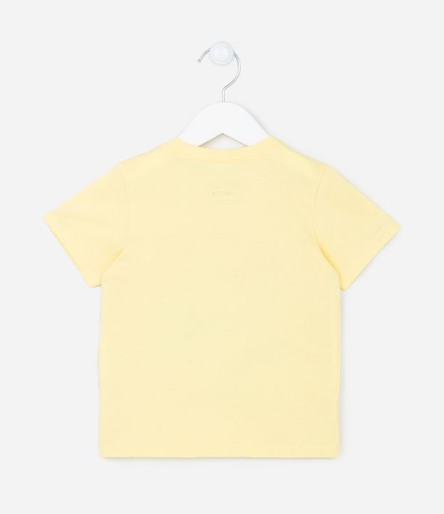 Camiseta Infantil com Estampa de Tubarões - Tam 1 a 5 anos Amarelo 2