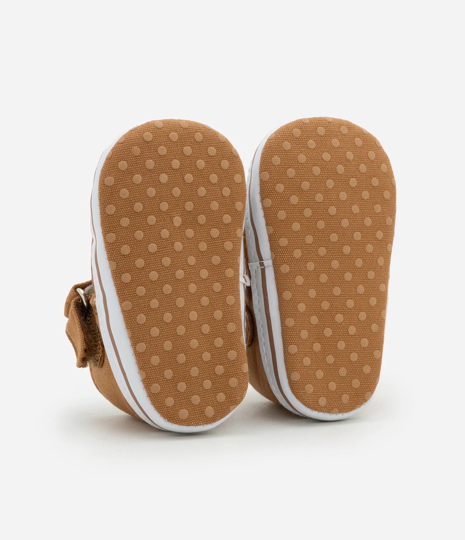 Sandália Infantil Têxtil com Tiras e Velcro - Tam 0 a 18 meses Caramelo 5