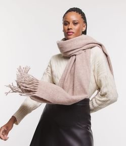 Cachecol com Franjas em Tricot
