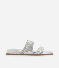 Sandália Rasteira com Tiras Assimétricas