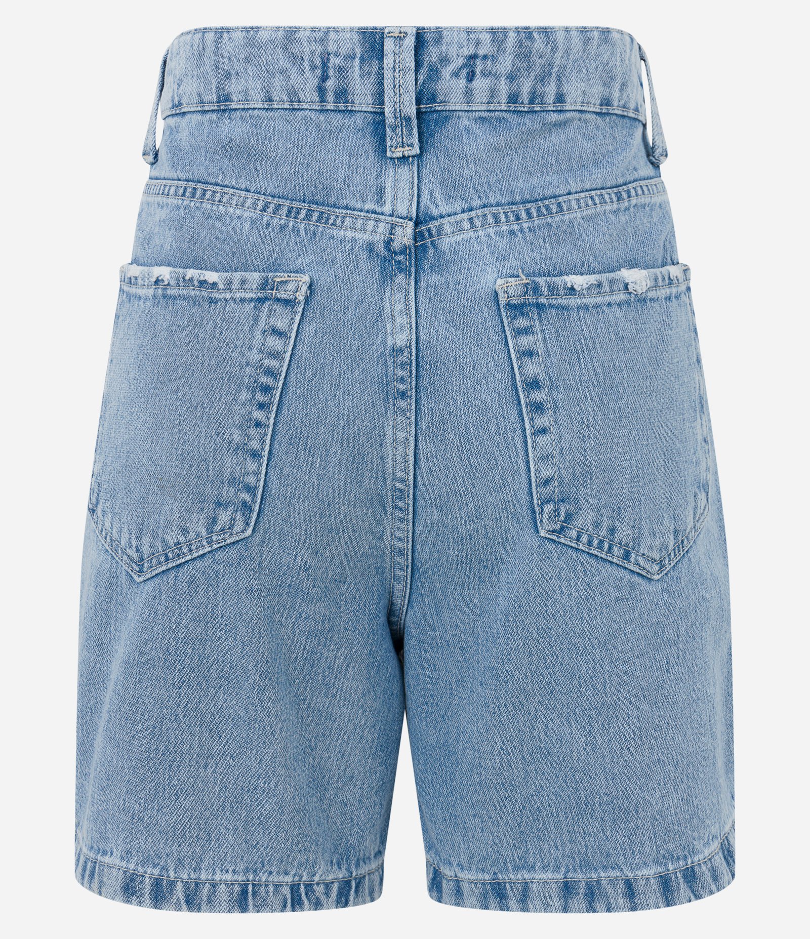 Bermuda Jeans Alfaiatada com Pregas Azul 6