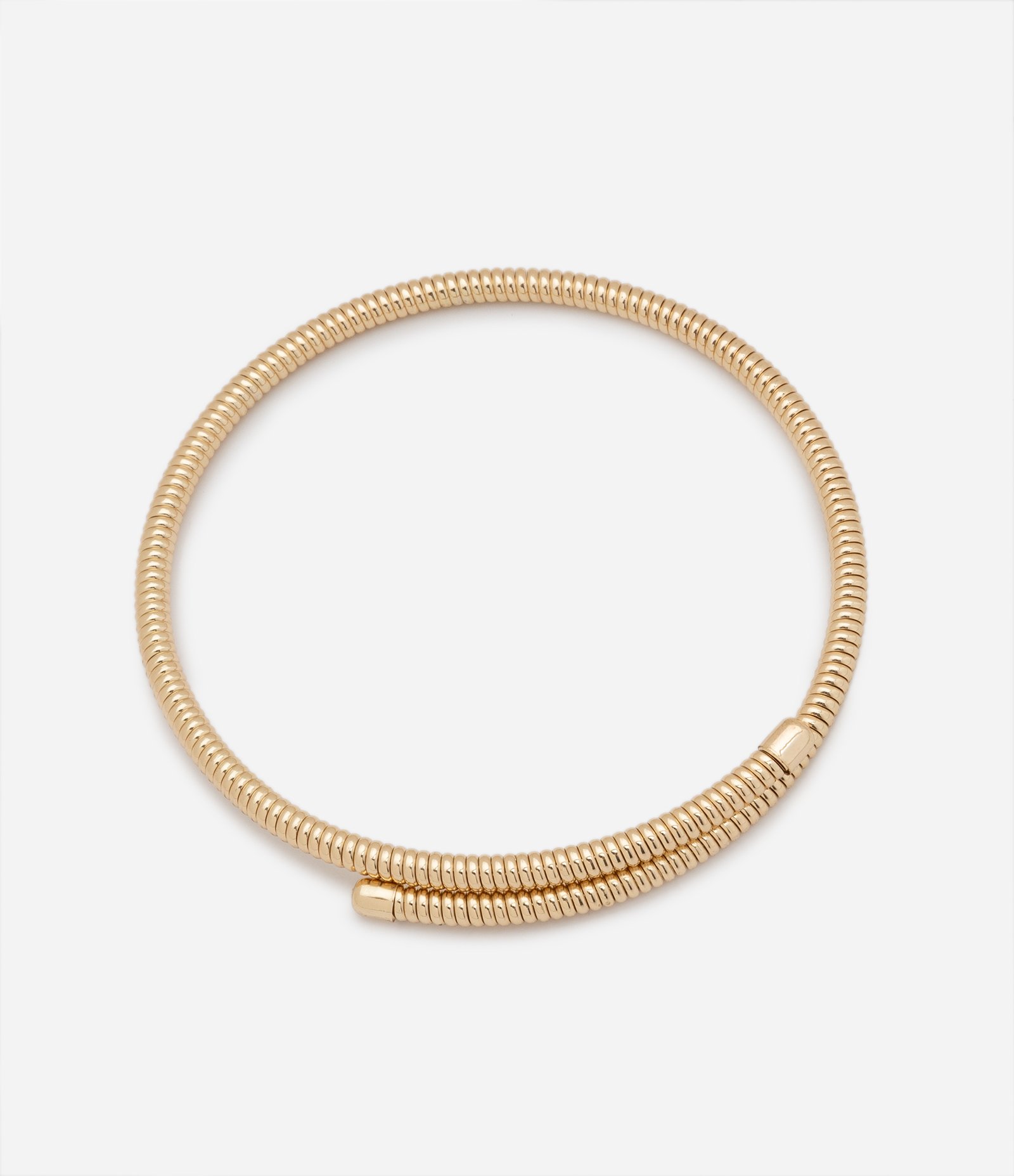 Colar Choker de Mola com Textura Rabo de Rato Dourado 2