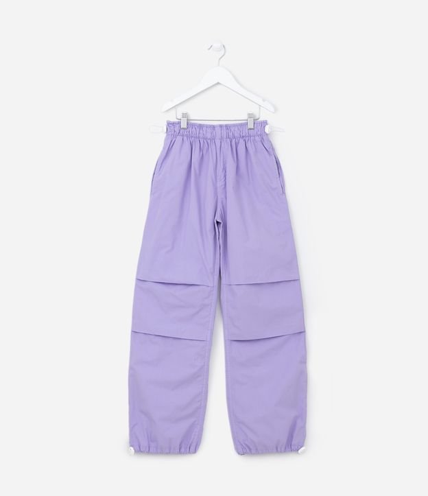 Calça Parachute Infantil com Pregas no Joelho - Tam 5 a 14 anos