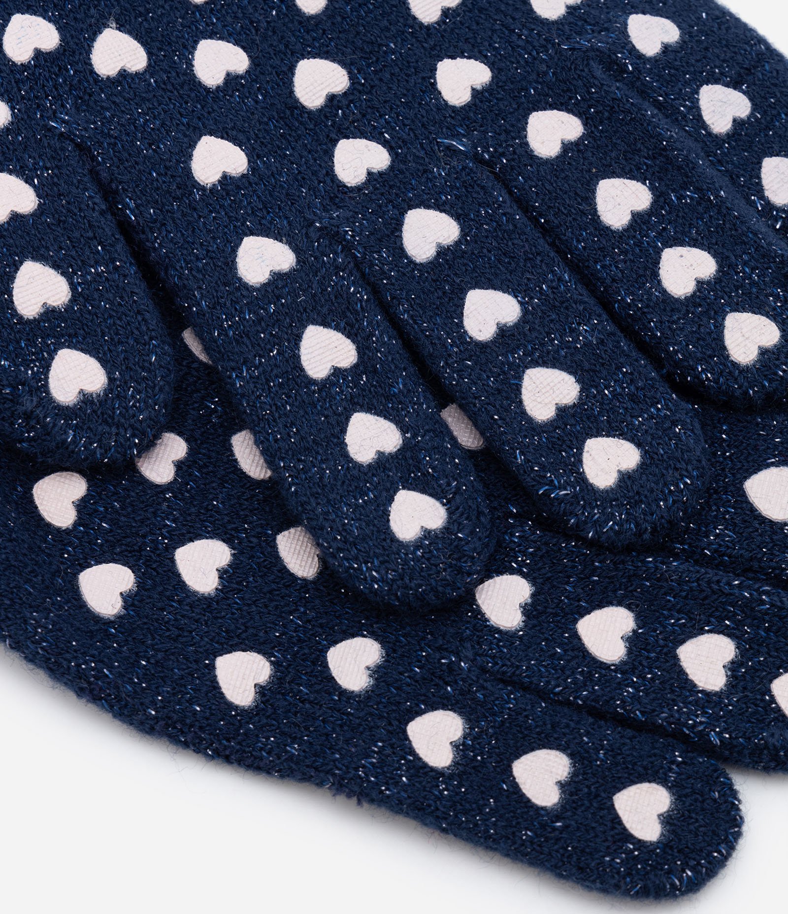 Luva Infantil com Estampa de Corações - Tam P ao G Azul 4