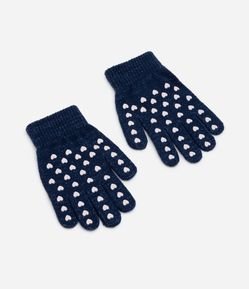 Luva Infantil com Estampa de Corações - Tam P ao G