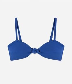 Biquíni Top Bandeau com Nó Central e Texturizado