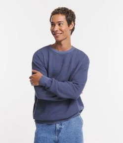 Suéter em Tricô com Textura em Listras