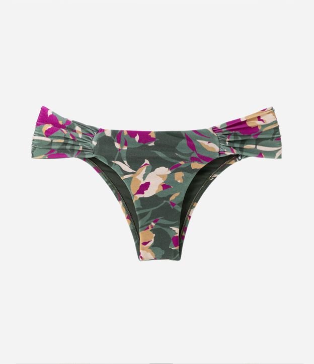 Biquíni Calcinha em Poliamida com Lateral Drapeada e Estampa Floral