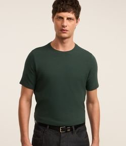 Camiseta Slim em Algodão Peruano com Textura Canelada