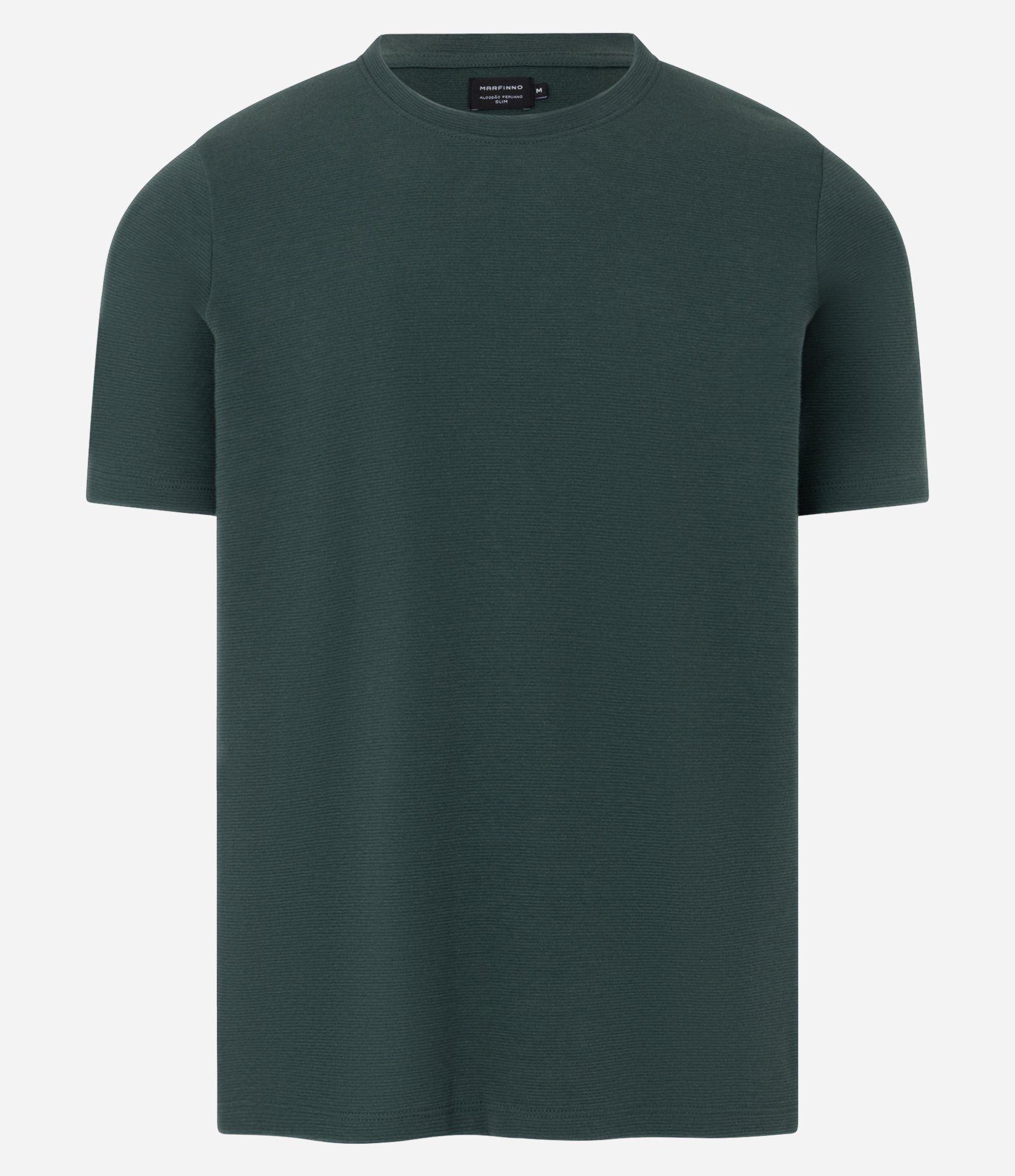 Camiseta Slim em Algodão Peruano com Textura Canelada Verde 6