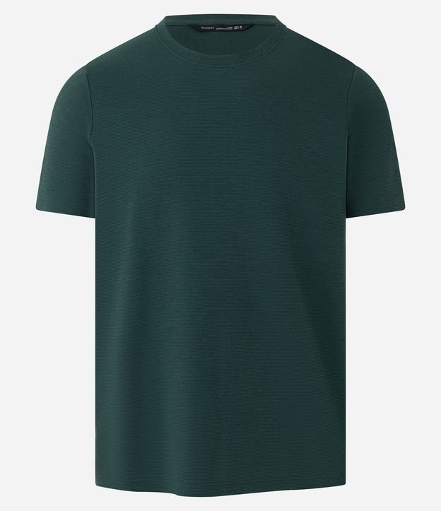 Camiseta Slim em Algodão Peruano com Textura Canelada Verde Escuro 7