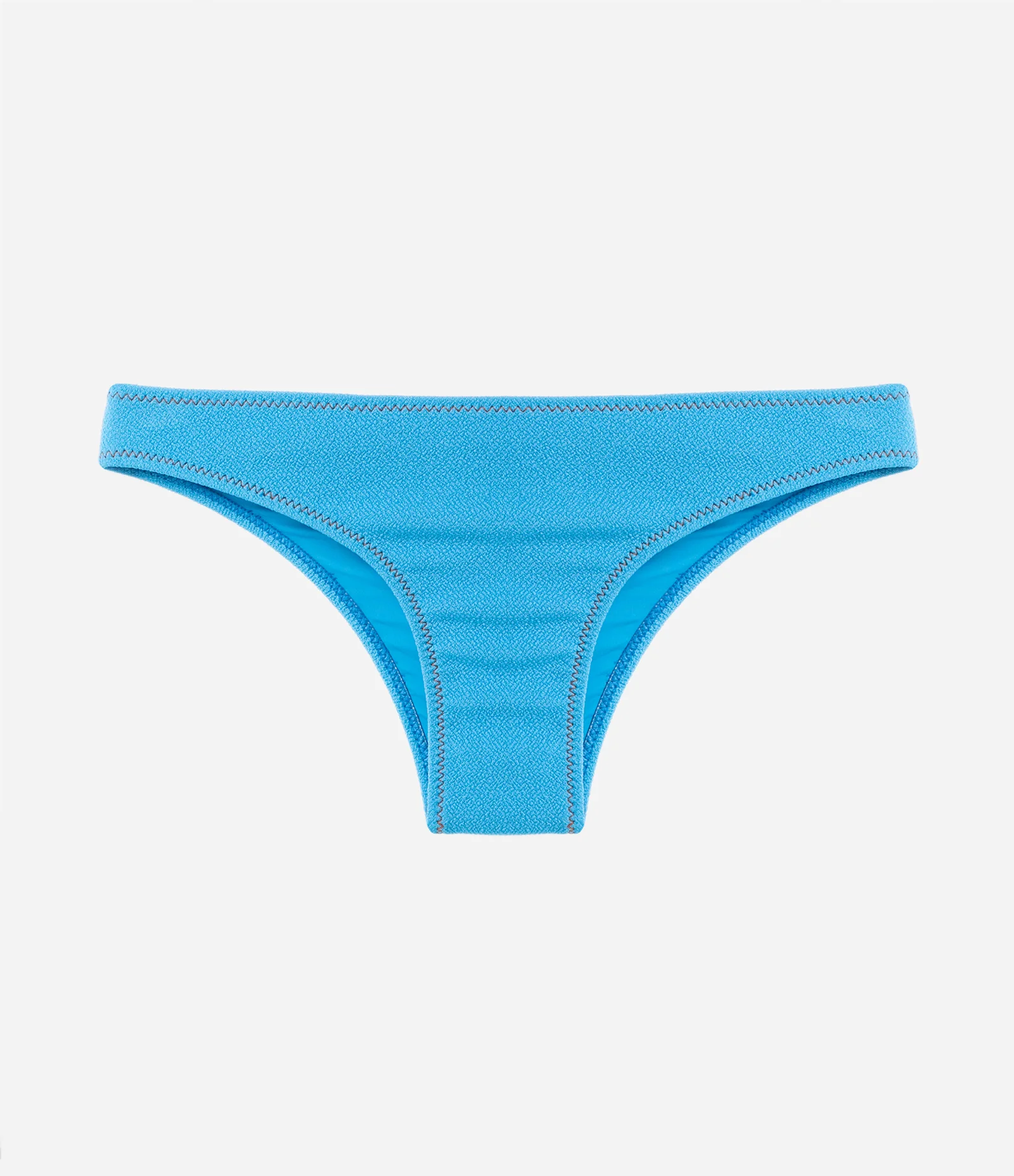 Biquíni Calcinha Básica em Microfibra com Pespontos Contrastantes e Textura Azul 1