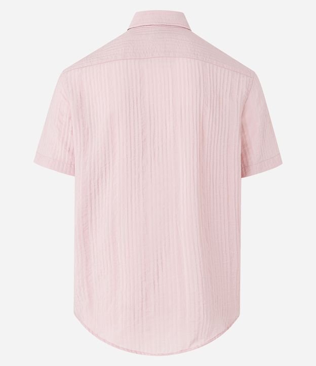 Camisa Regular em Viscose com Textura Canelada Rosa Claro 9