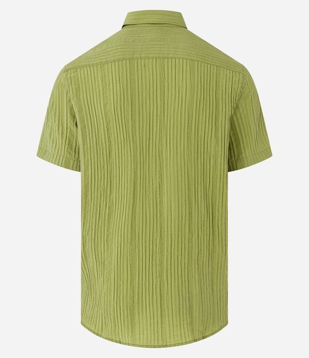 Camisa Regular em Viscose com Textura Canelada Verde 9