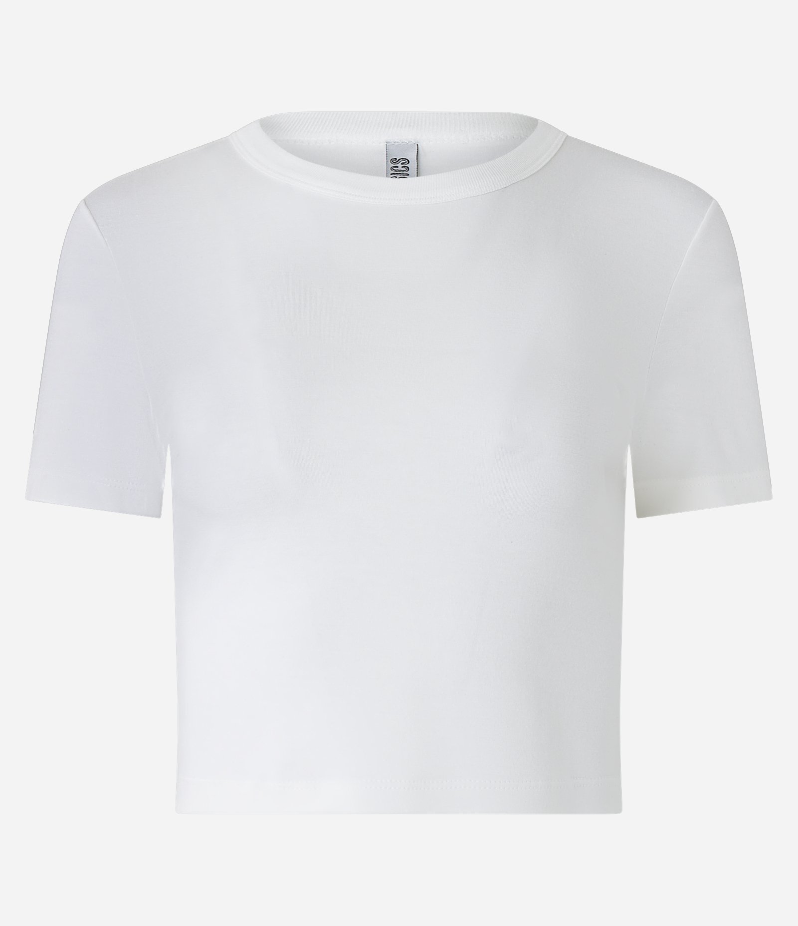 Blusa Cropped Básica em Viscose com Manga Curta Branco 5