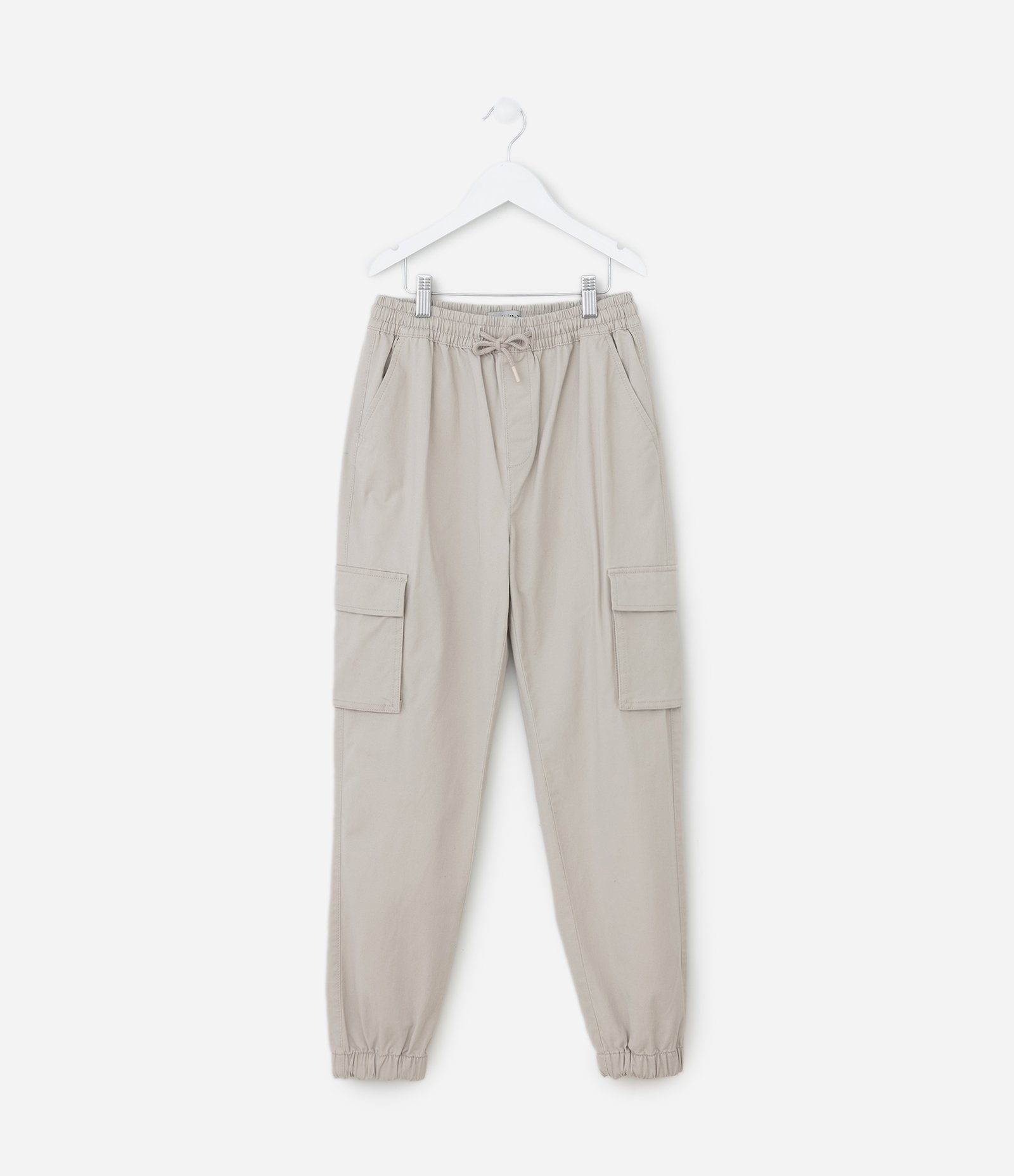 Calça Jogger Infantil com Bolsos Cargo - Tam 5 a 14 anos Off White 1