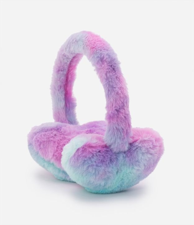 Protetor de Orelhas Infantil em Fleece Tie Dye com Formato de Coração - Tam U