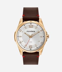 Kit Relogio Mondaine Masculino Analógico com Pulseira em Couro e Caixa em Metal 53798GPMVDH3KV