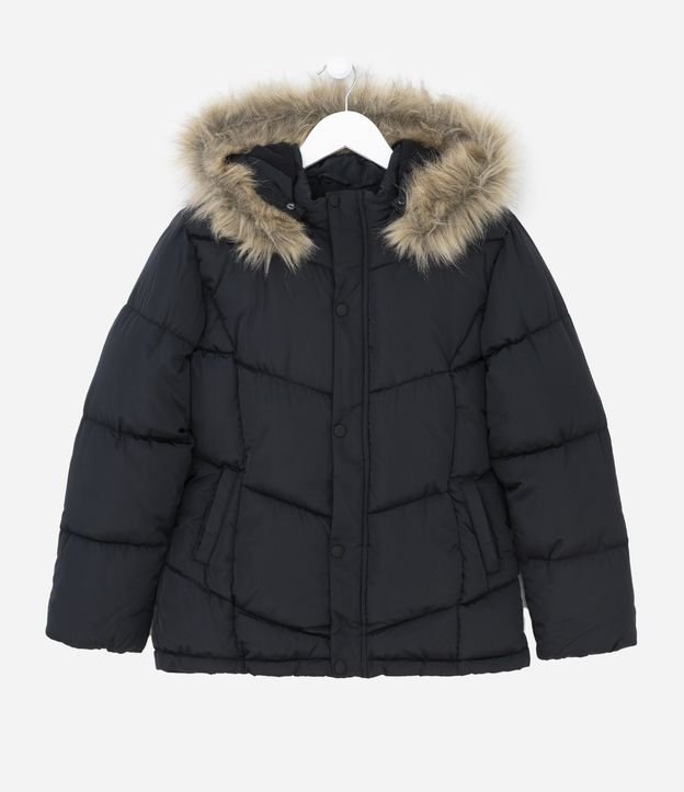 Jaqueta Infantil  com Capuz e Pelinhos - Tam  5 A 14 Anos