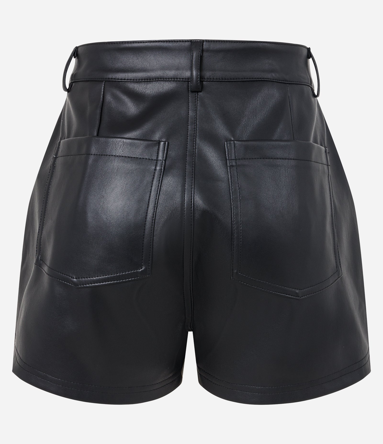 Short Saia em Material Sintético com Bolsos Preto 6