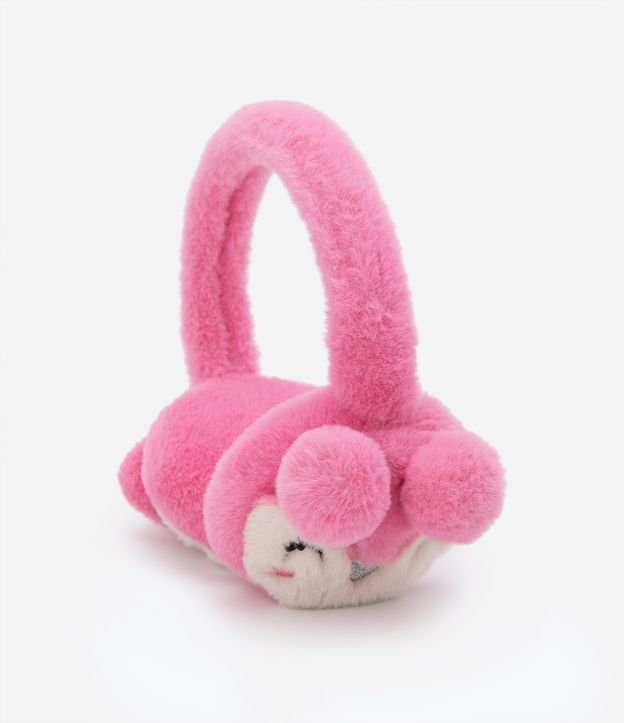 Protetor de Orelhas Infantil em Fleece com Carinha de Bichinho e Pompom - Tam U