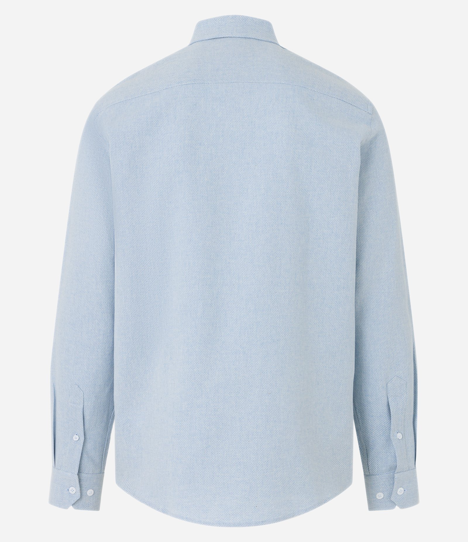 Camisa Regular com Textura Maquinetada e Gola Colarinho Azul Bebê 8