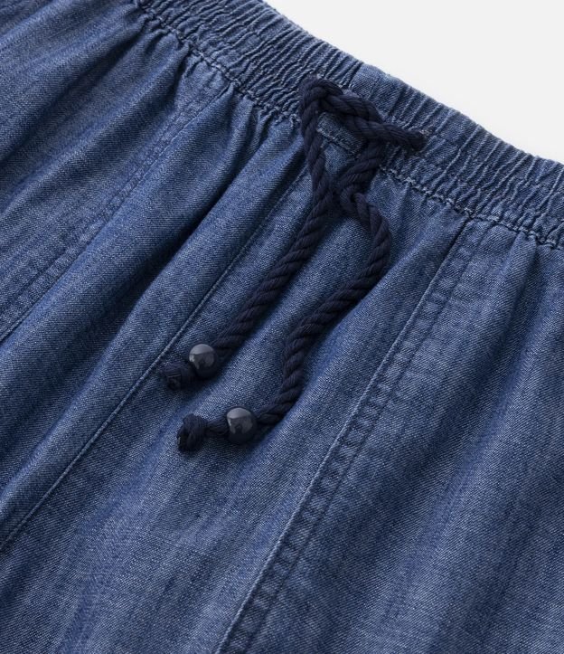 Short Comfy Jeans com Amarração no Cós Curve & Plus Size Azul 7