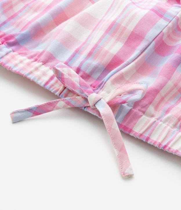 Camisa Cropped Infantil com Estampa Xadrez - Tam 5 a 14 anos Rosa 4