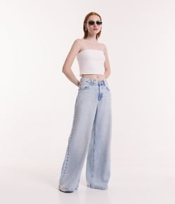 Calça Palazzo em Jeans Super Ampla com Bolsos