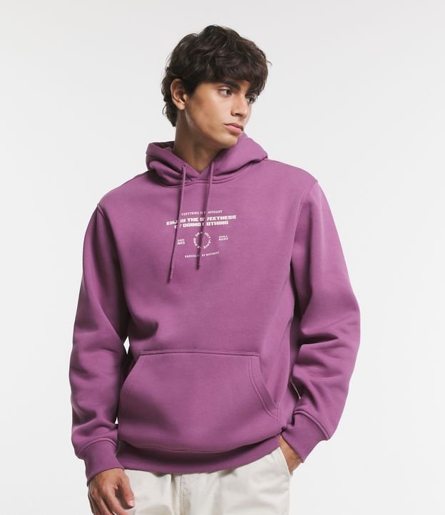 Blusão em Moletom com Forro Fleece e Estampa Enjoy the Sweetness