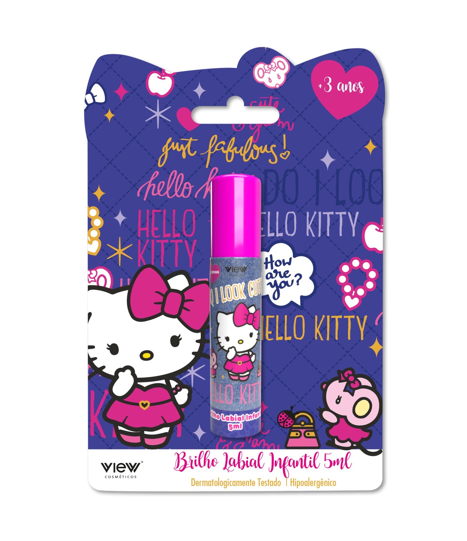 Brilho Labial Infantil Hello Kitty View Colorido 1