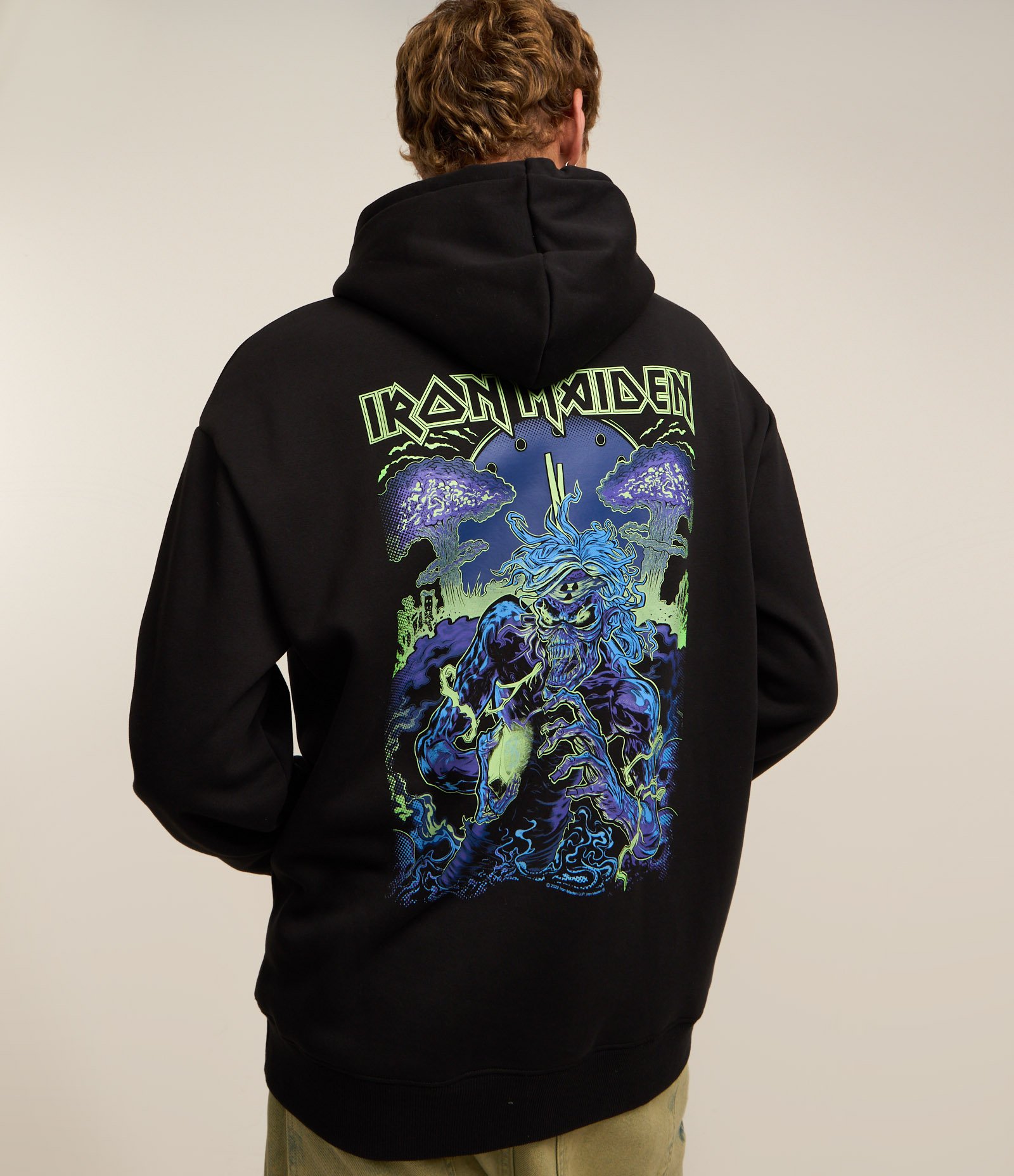 Blusão Balloon em Moletom com Forro Fleece e com Estampa Iron Maiden Preto 1