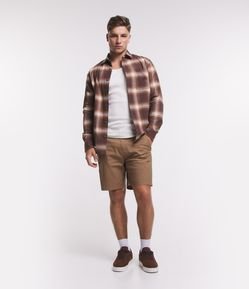 Bermuda em Ripstop com Cinto Embutido e Bolsos de Zíper