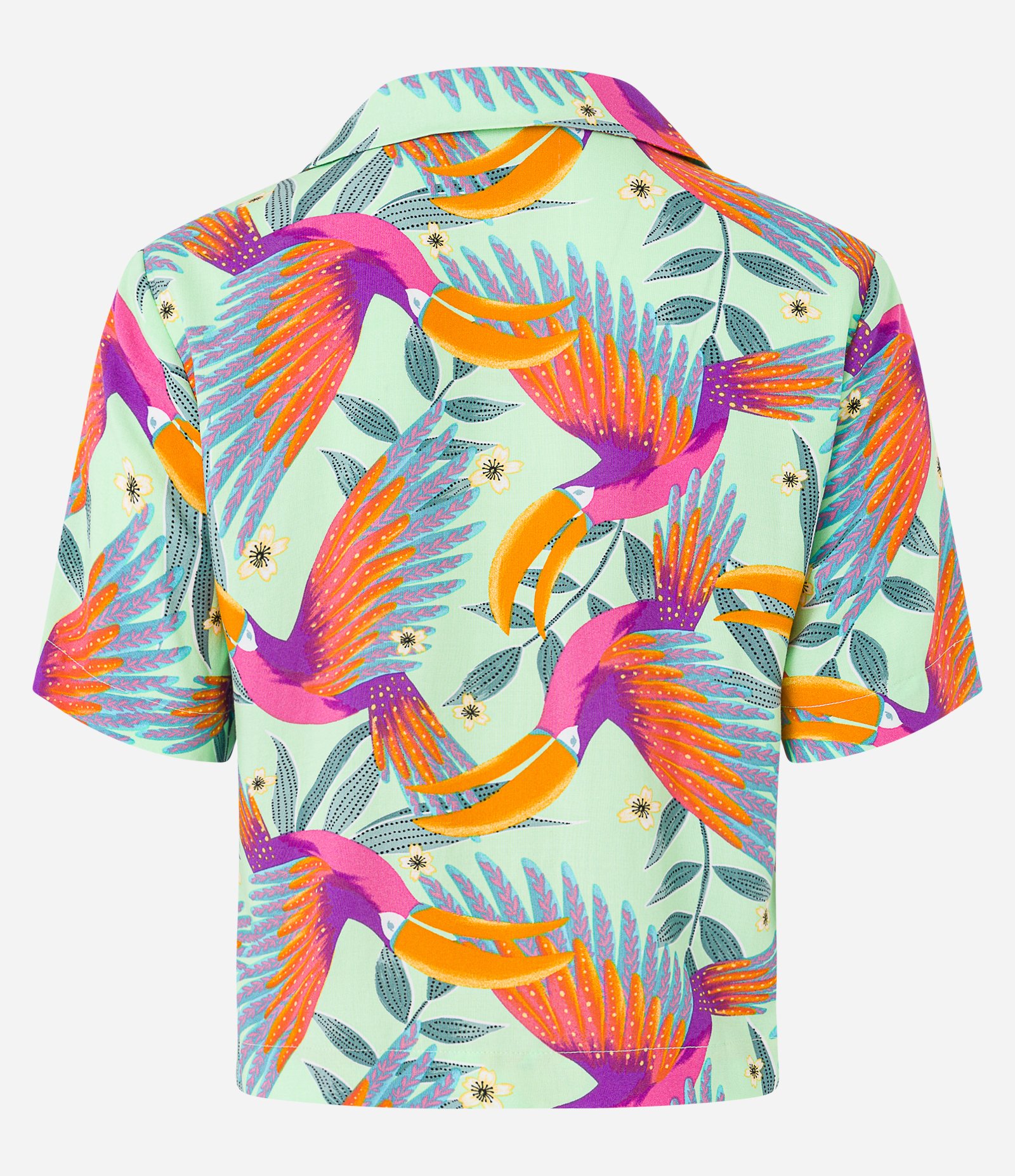 Camisa em Viscose com Estampa de Folhagem Verde 2