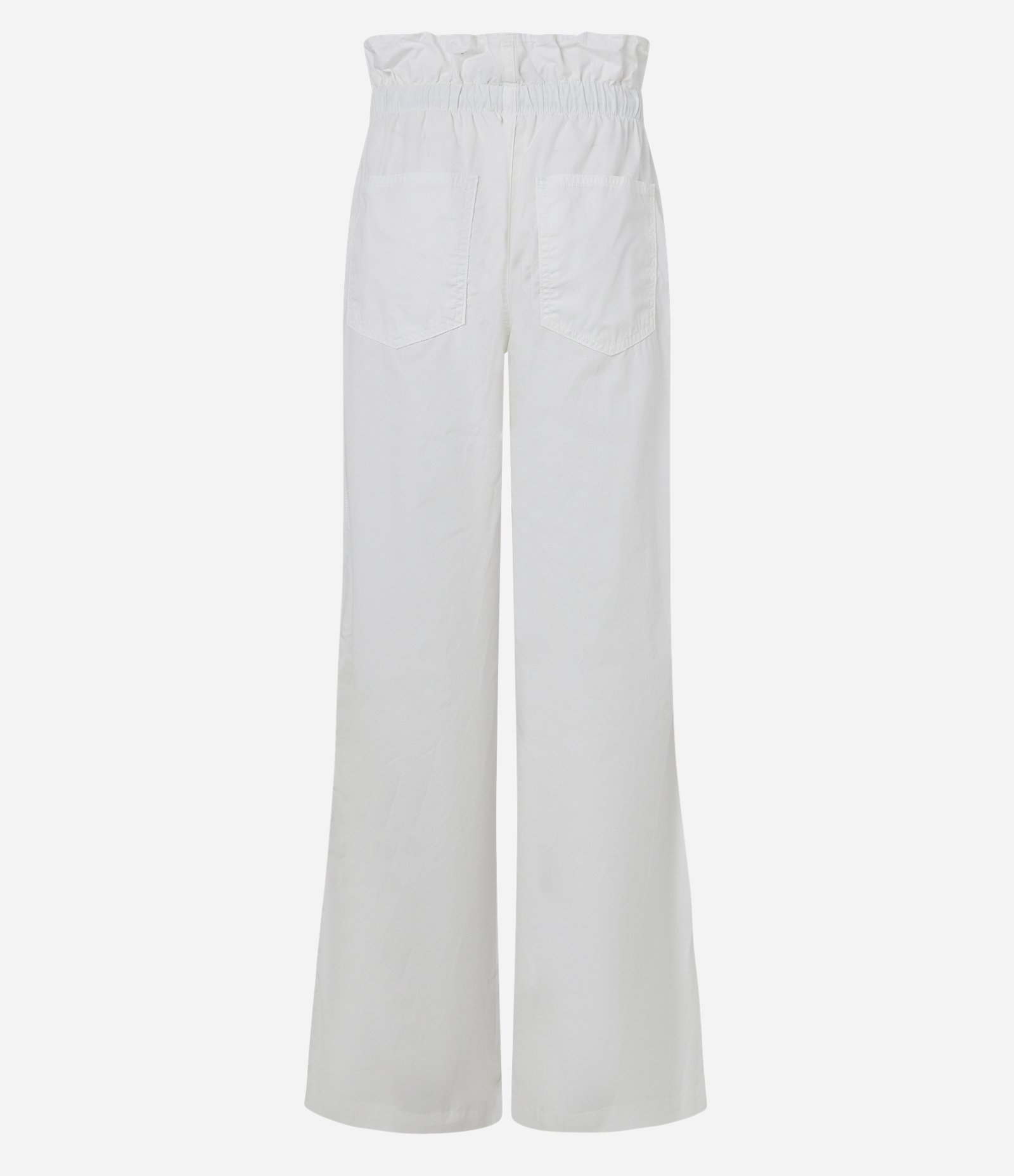 Calça Wide Leg em Sarja Leve com Puxador no Cós Franzido Off White 6