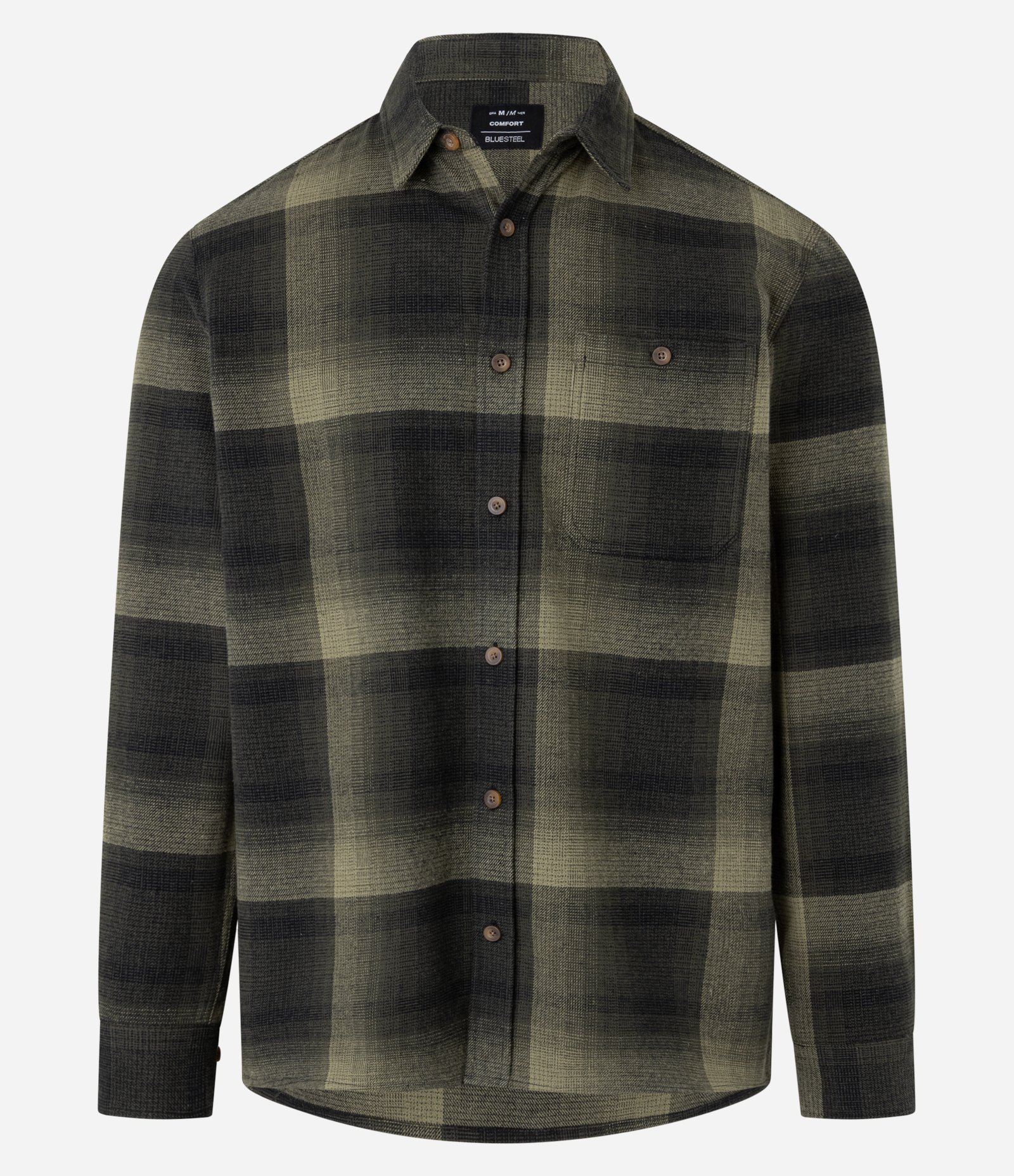 Camisa Comfort em Algodão Xadrez com Bolso e Manga Longa Verde 6