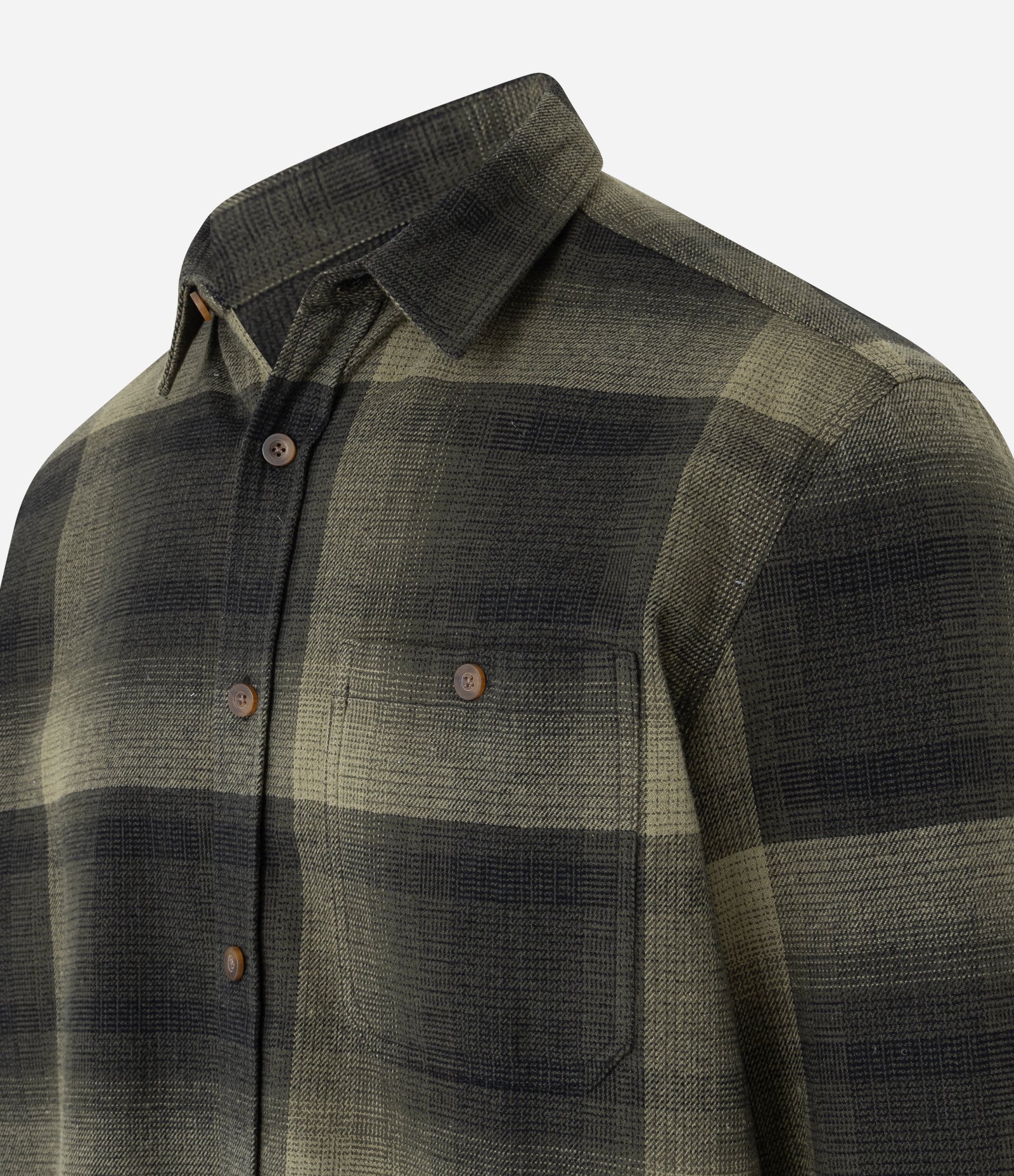 Camisa Comfort em Algodão Xadrez com Bolso e Manga Longa Verde 7