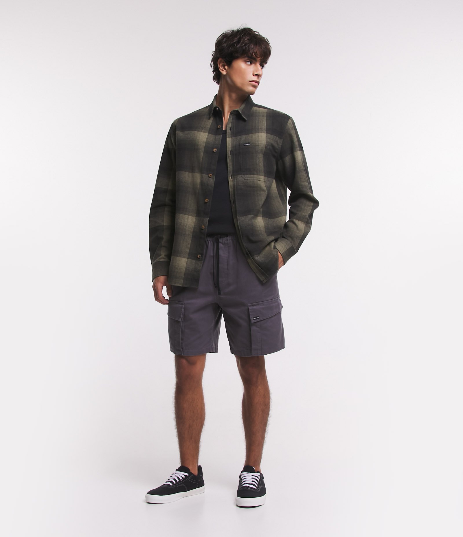 Camisa Comfort em Algodão Xadrez com Bolso e Manga Longa Verde 2