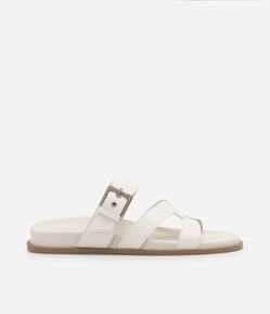 Sandália Rasteira com Fivela e Tira em H