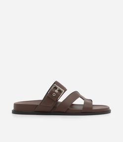 Sandália Rasteira com Fivela e Tira em H