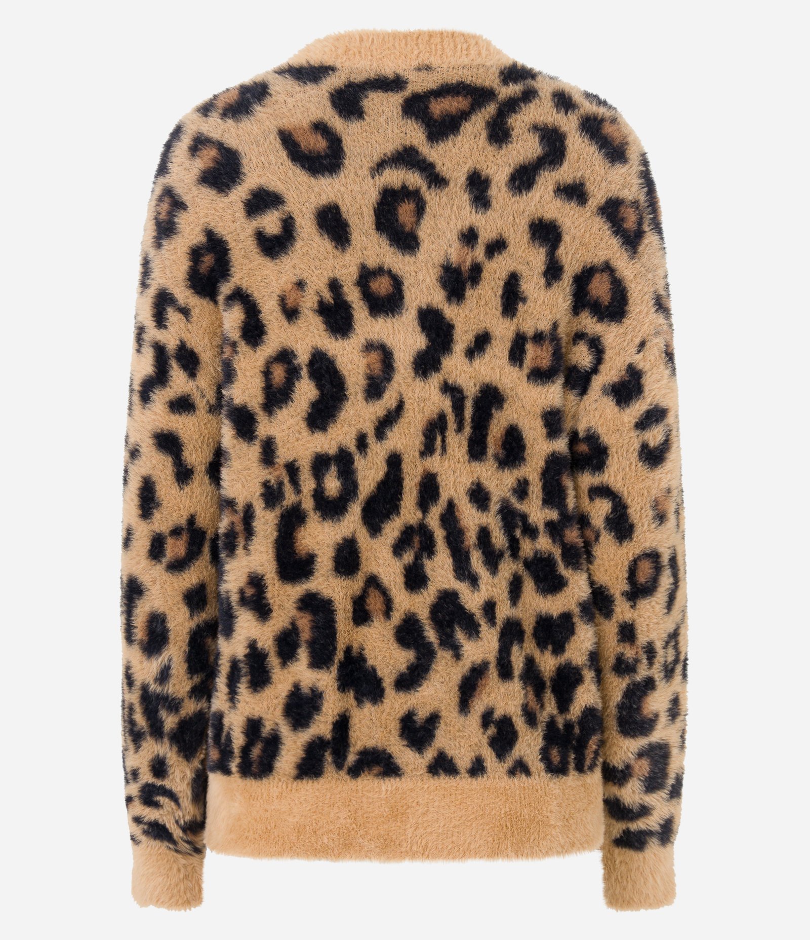 Cardigan Chenille Animal Print com Pelinho e Botões Marrom 7