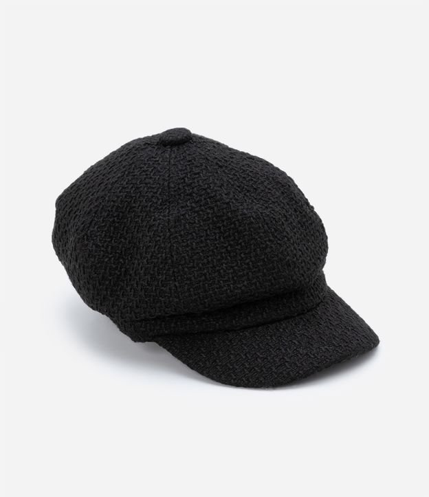 Cap em Tweed com Textura Preto 2