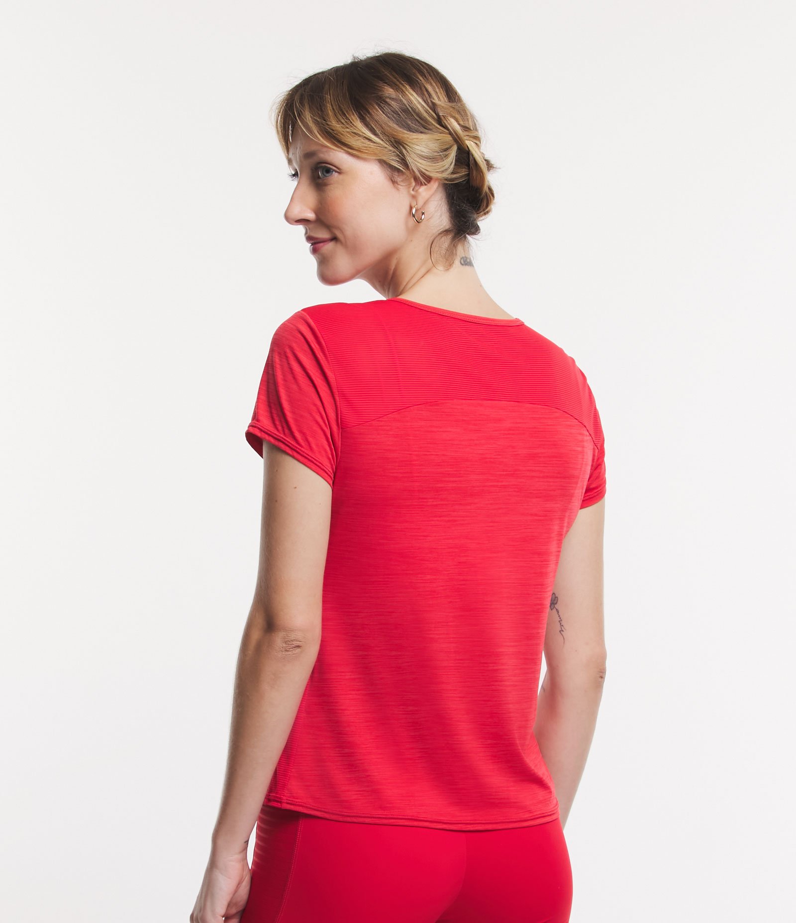 Camiseta Esportiva em Poliamida com Estampa Lettering Vermelho 3